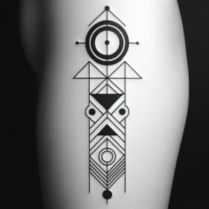 Tatuaje Geométrico: Perfecto equilibrio entre simetría y arte, ideal para un look moderno y minimalista.