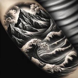 Tatuaje de Naturaleza: Captura la belleza del mundo natural, desde montañas majestuosas hasta olas oceánicas serenas.